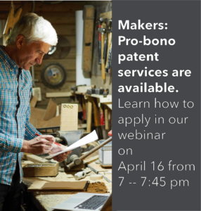 Free Patent Services 1 maker guy in wood shop